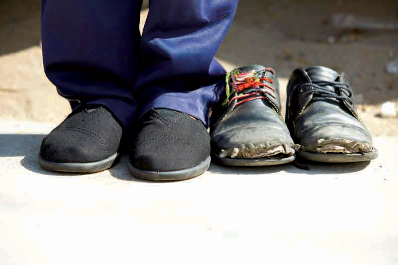 The Toms journey started in Argentina but Mycoskie now travels the world handing out shoes